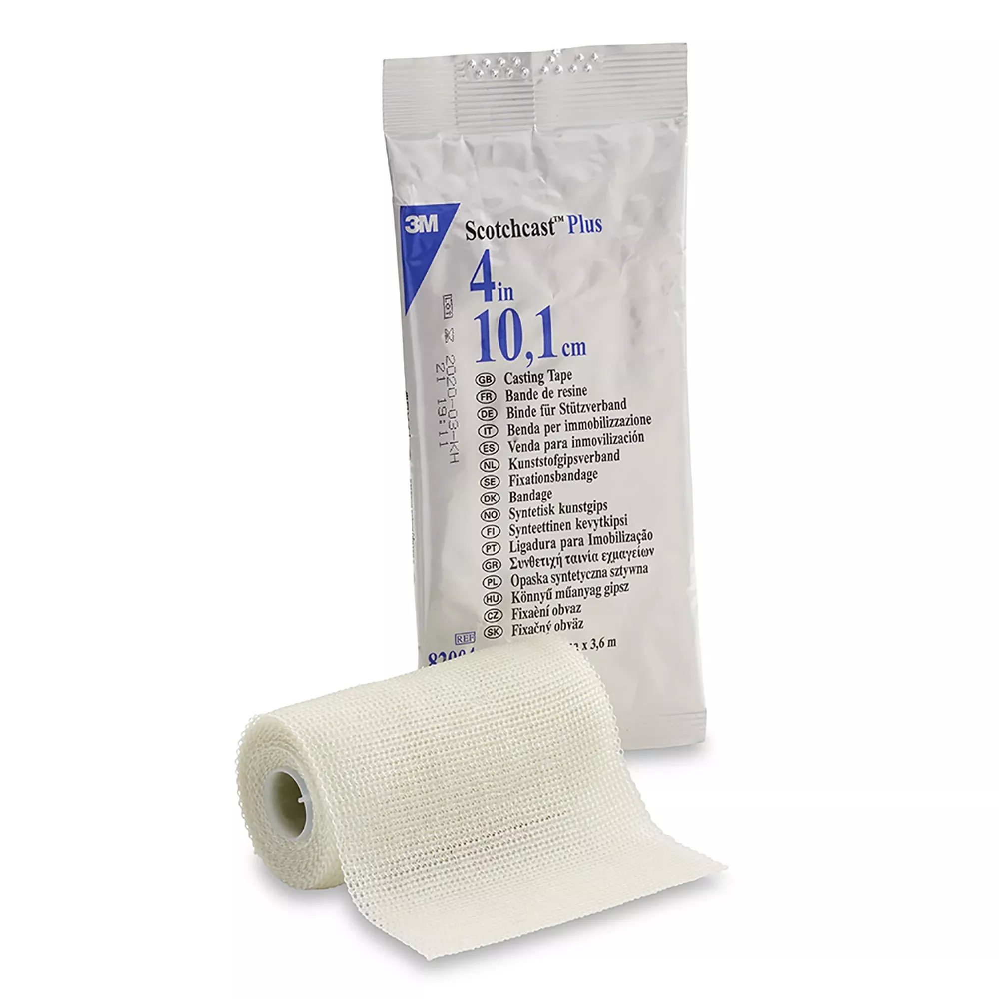 Cinta de yeso 3M Scotchcast Plus 10 cm X 3,7 m Fibra de vidrio / Resina Blanca - Caja de 10 unidades