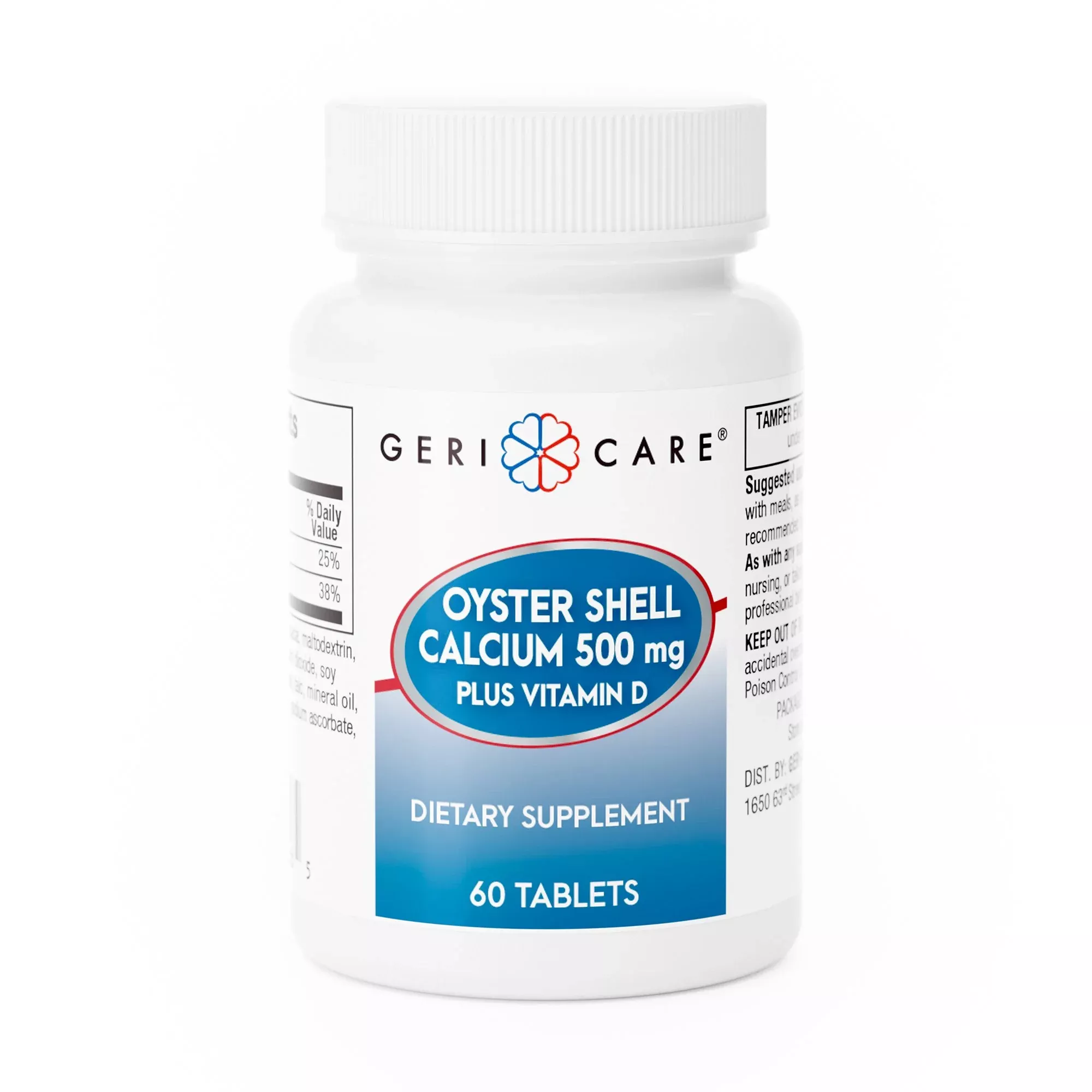 Geri-Care Suplemento para la salud de las articulaciones de concha de ostra, 500 mg de concentración, tabletas, 60 por frasco - Caja