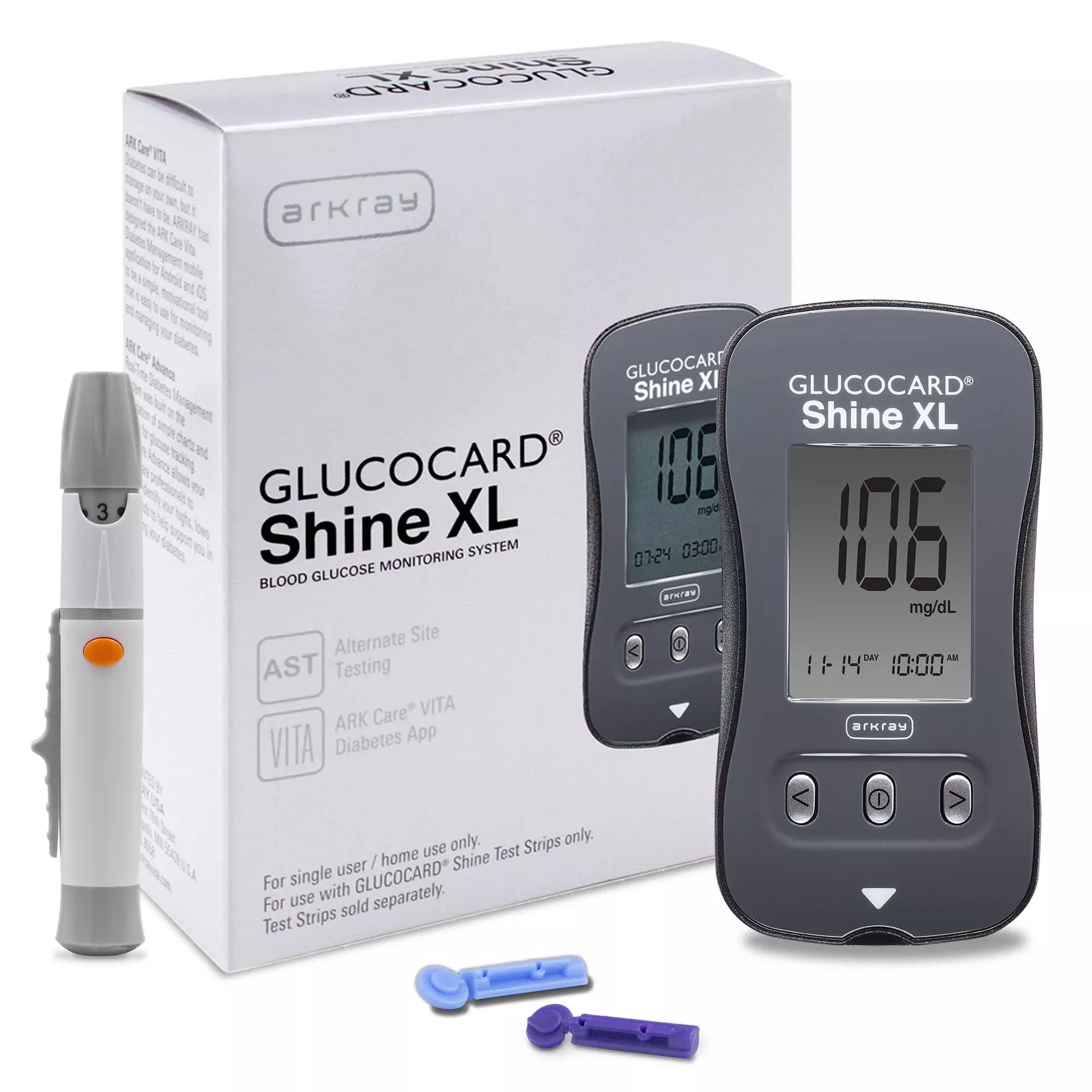 Glucocard Shine Medidor de Glucosa en Sangre Resultados en 5 Segundos Almacena hasta 250 Resultados No Requiere Codificación
