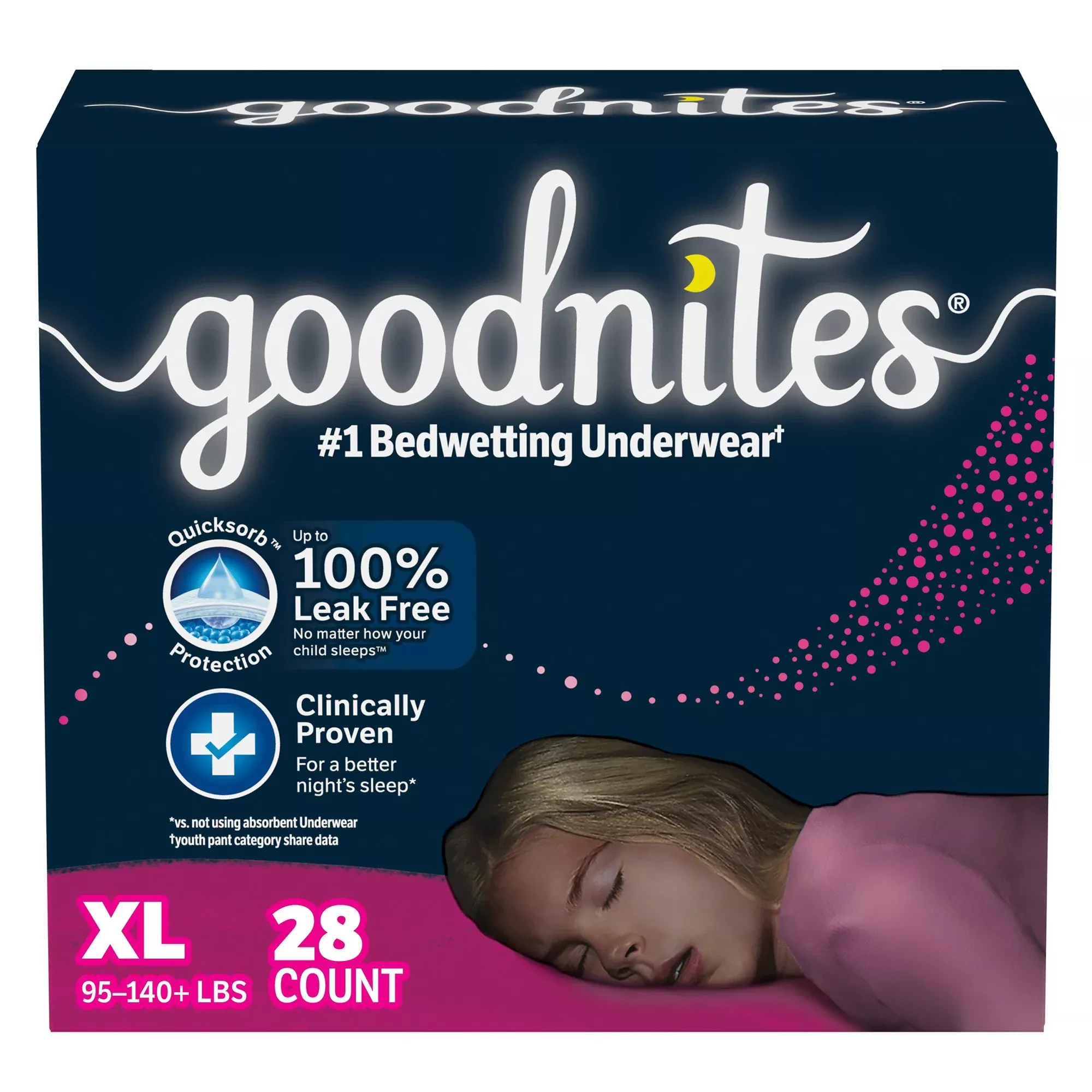 GoodNites Ropa Interior Absorbente Desechable para Niñas, Talla Extra Grande, con Costuras Desprendibles Caja de 36 unidades