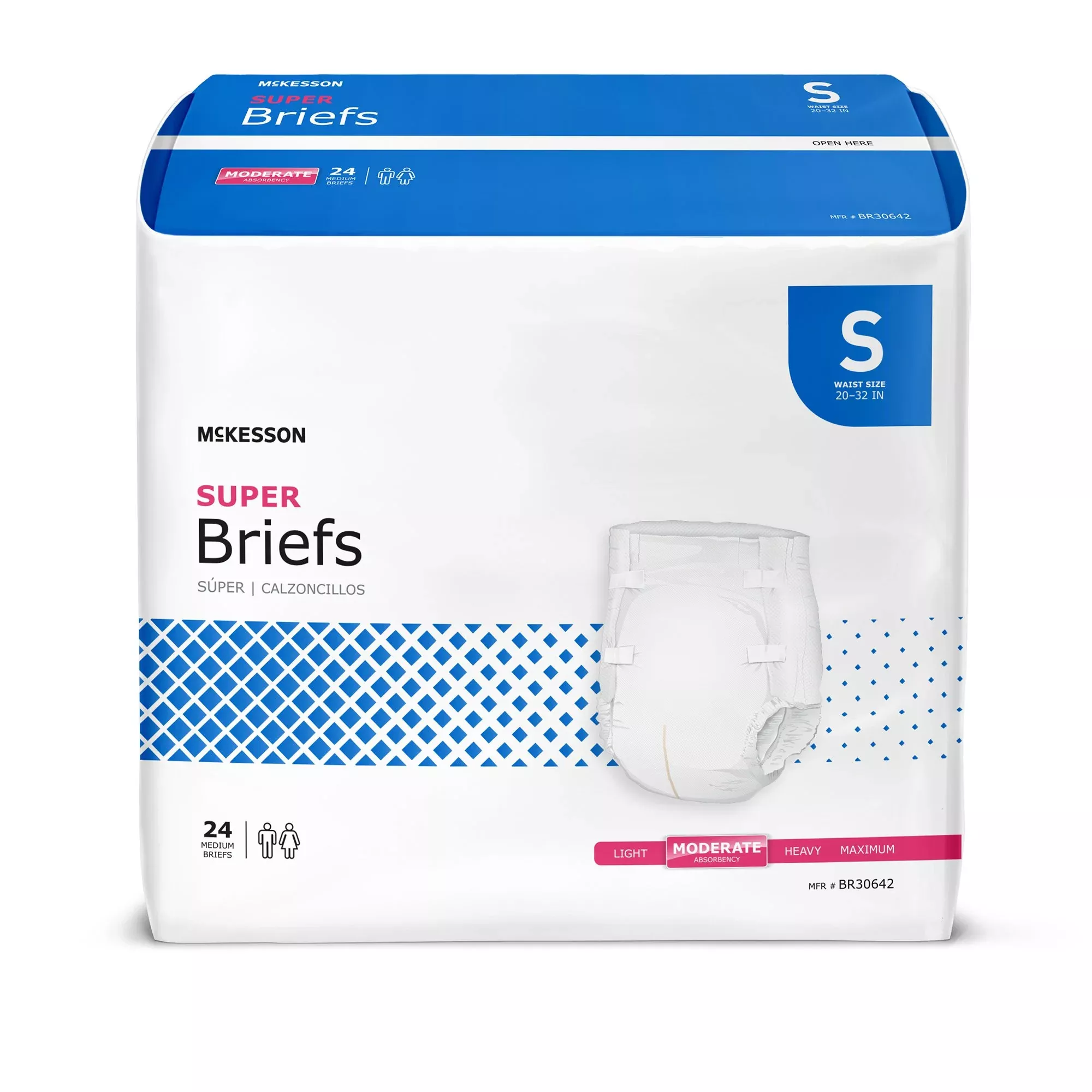 McKesson Pañal para Incontinencia Adulto Pequeño Unisex Desechable Absorción Moderada Caja de 96 unidades