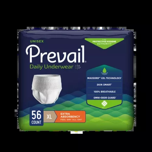 Prevail Incontinence Underwear for Men & Women, Extra Absorbency, XLarge