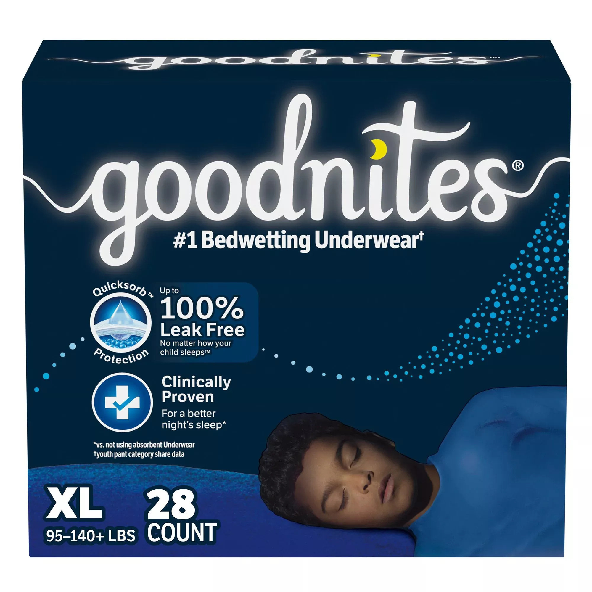 Ropa Interior Absorbente Desechable GoodNites Masculina para Jóvenes, Estilo Pull-On con Costuras Desprendibles, Talla Extra Grande - Caja de 28 Unidades