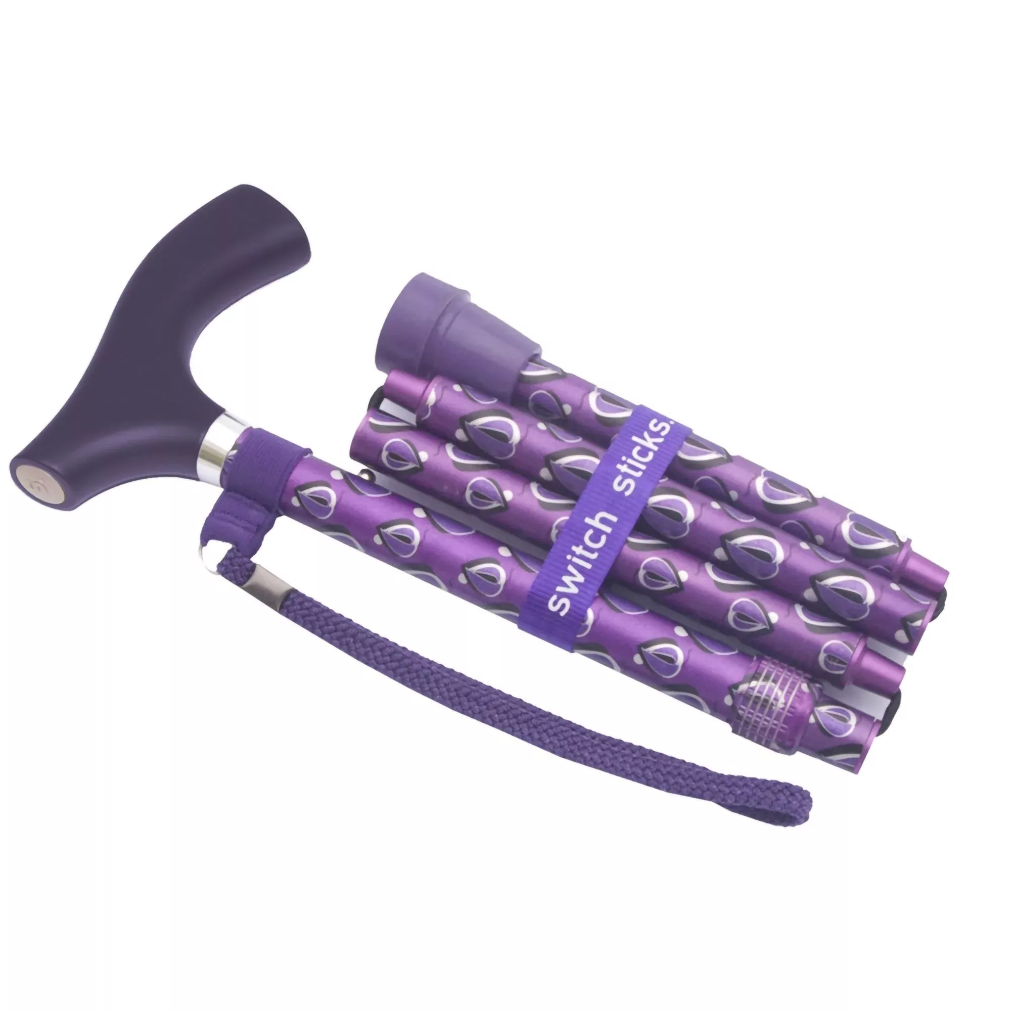 Switch Sticks Bastón Plegable Aluminio 32 a 94 cm Altura Estampado Vikingo - Unidad